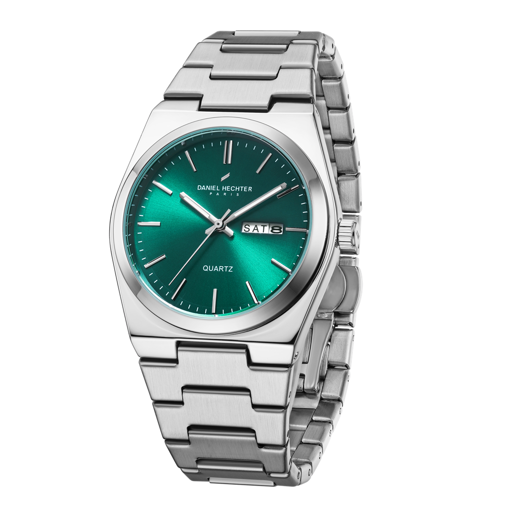 Daniel Hechter Paris Avenue Hoche Collection Modern Analog Watch For Men With Round Dial And Stainless Steel Band : DHM1004-22