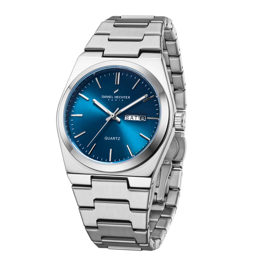 Daniel Hechter Paris Avenue Hoche Collection Modern Analog Watch For Men With Round Dial And Stainless Steel Band : DHM1004-33