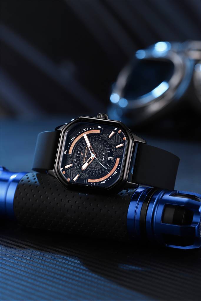 Daniel Hechter Paris Rivoli Collection Modern Analog Watch For Men With Octagon Dial And Silicon Band-Dhm1003 : DHM1003-01