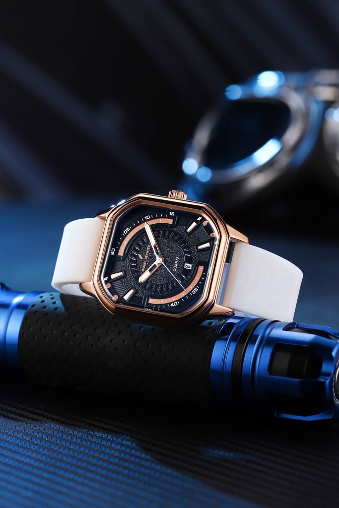 Daniel Hechter Paris Rivoli Collection Modern Analog Watch For Men With Octagon Dial And Silicon Band-Dhm1003 : DHM1003-03