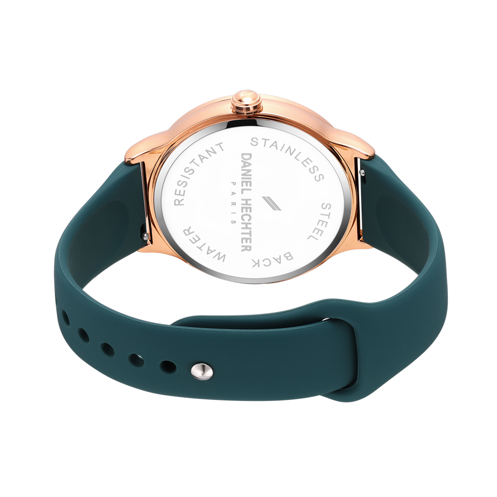 Daniel Hechter Paris Round Dial Watch For Men With Roman Indices, Stylish Silicone Strap, Water Resistant & Quart : DHM1012-02