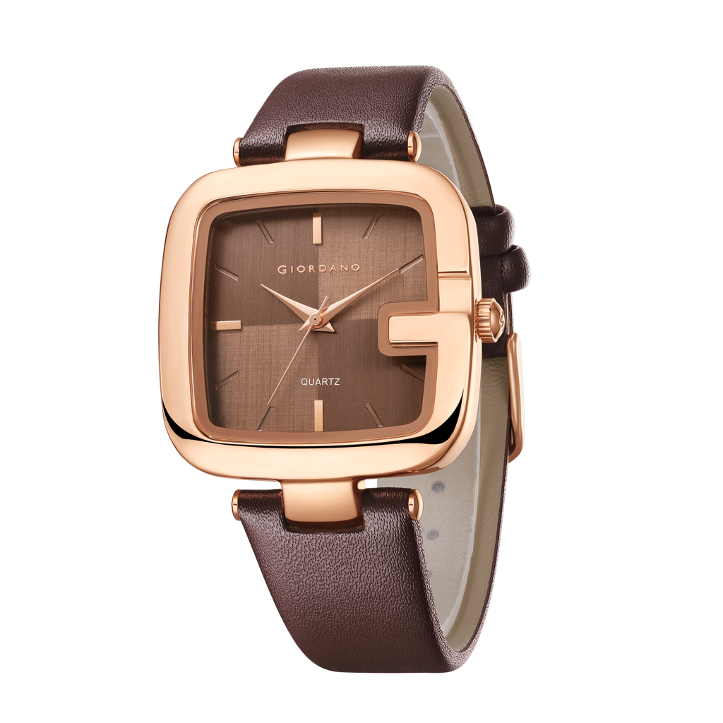 Giordano Square Dial Watch For Women With Leather Strap And Premium Quartz Moevment - Gz-60089 : GZ-60089-03