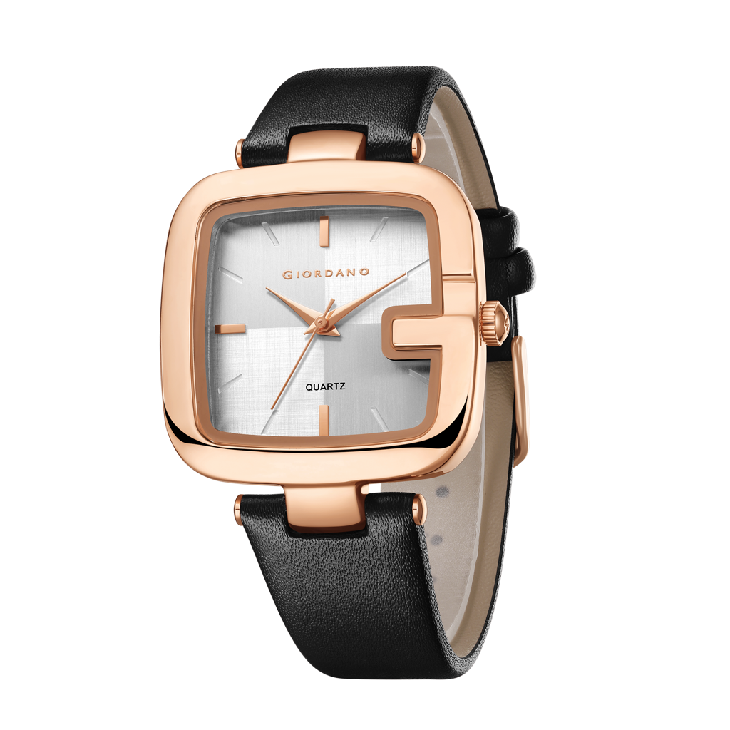 Giordano Square Dial Watch For Women With Leather Strap And Premium Quartz Moevment - Gz-60089 : GZ-60089-01