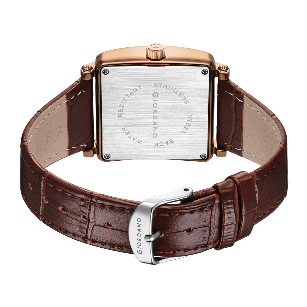 Giordano Elegant Watch For Women Crystal-Studded Square Dial 