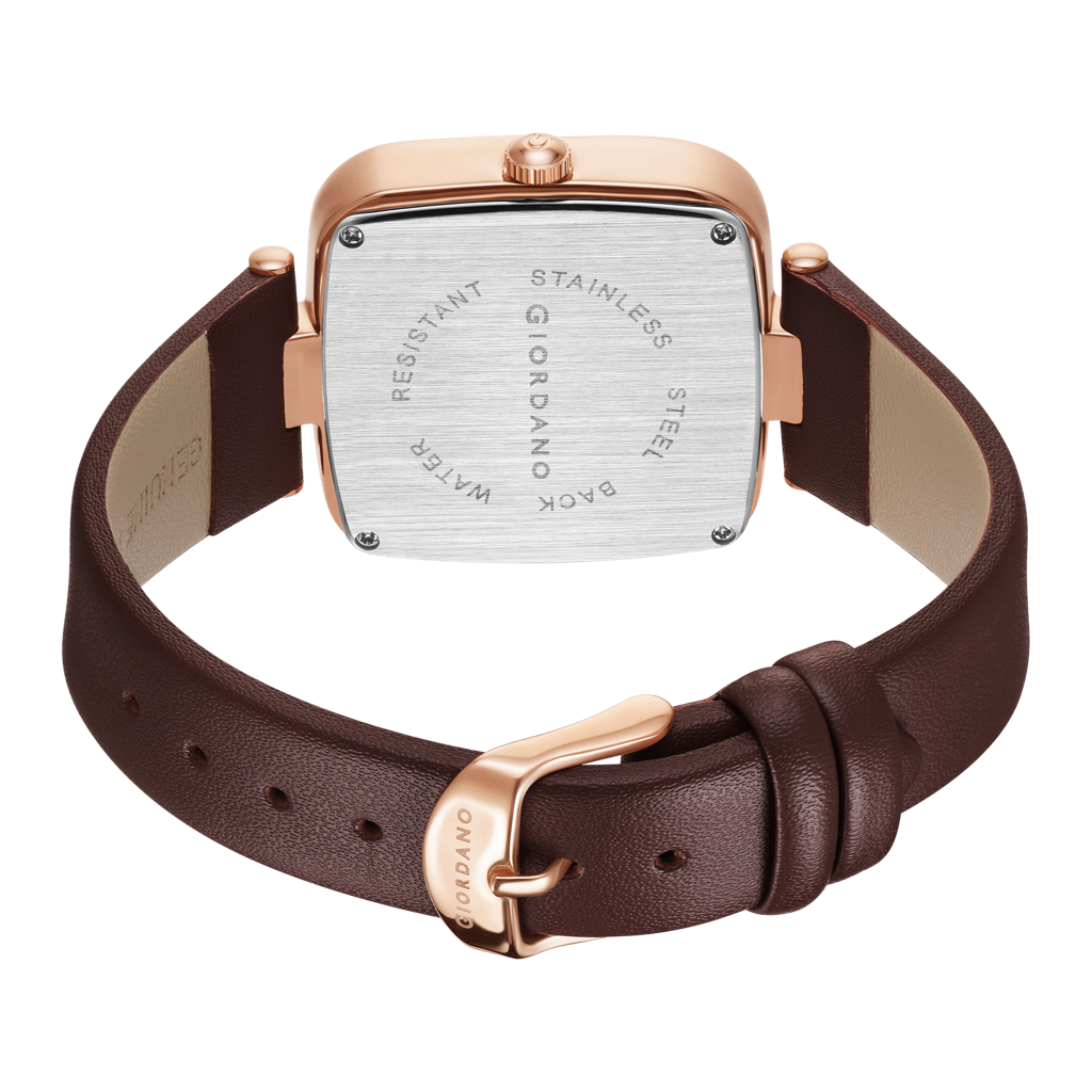 Giordano Square Dial Watch For Women With Leather Strap And Premium Quartz Moevment - Gz-60089 : GZ-60089-02