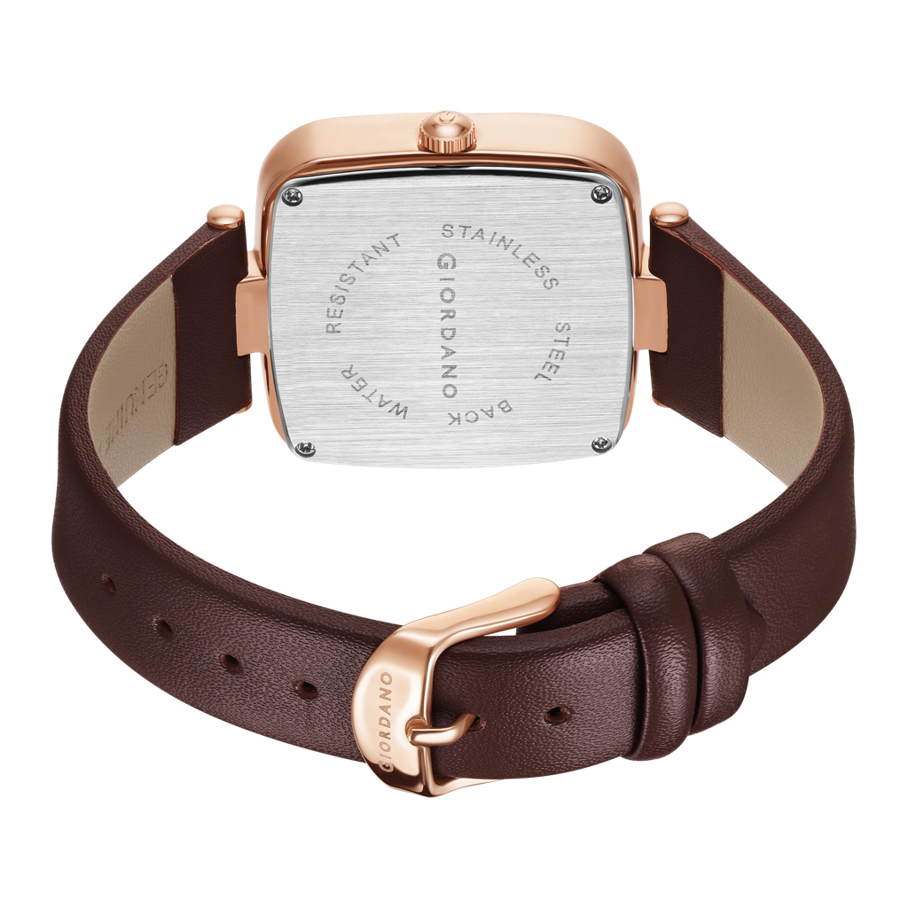 Giordano Square Dial Watch For Women With Leather Strap And Premium Quartz Moevment - Gz-60089 : GZ-60089-03