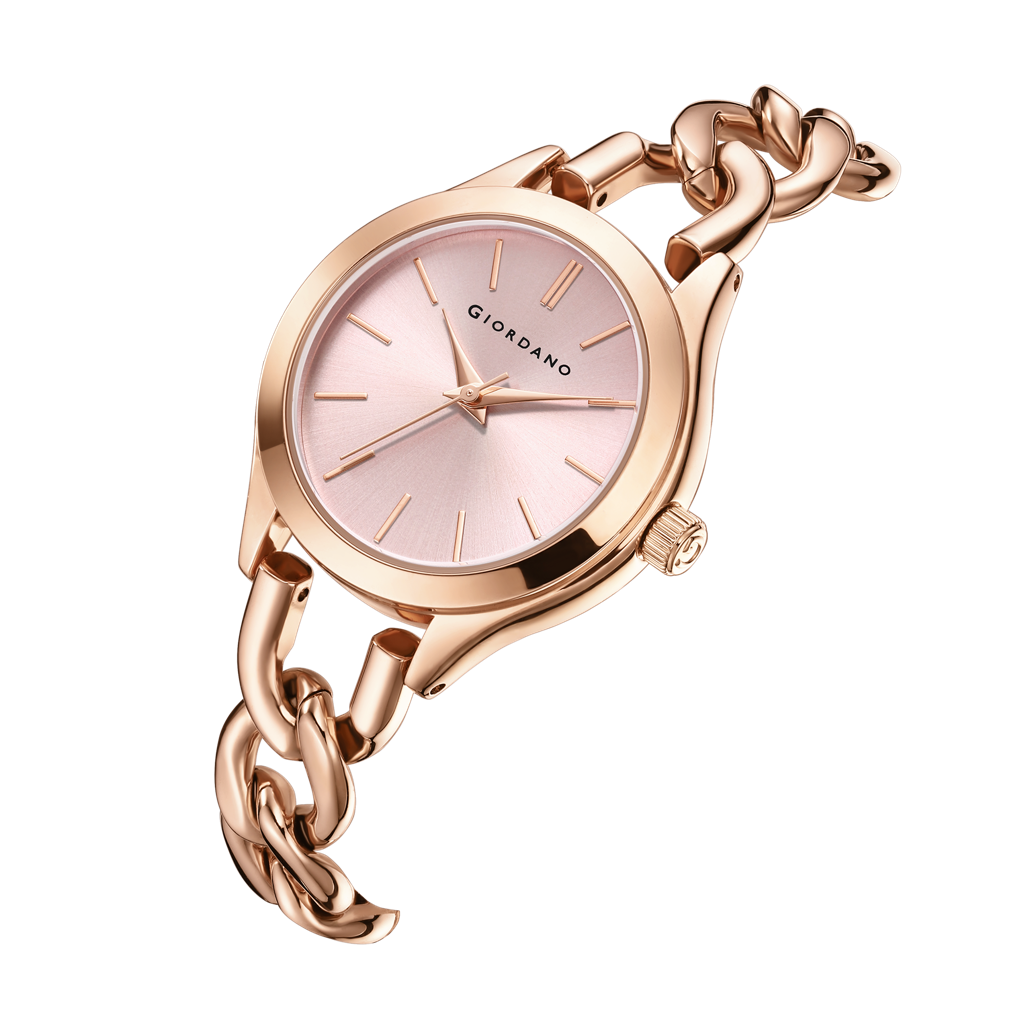 Giordano Modern Analog Watch For Women Â Sleek Dial With Unique Chain-Link Bracelet And Stylish Stainless Stee : GZ-60087-33