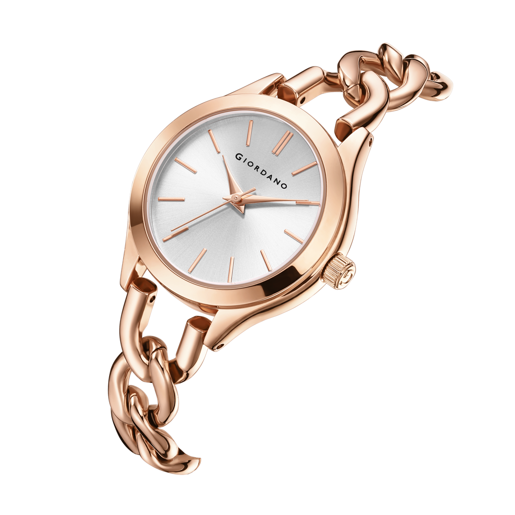 Giordano Modern Analog Watch For Women Â Sleek Dial With Unique Chain-Link Bracelet And Stylish Stainless Stee : GZ-60087-22