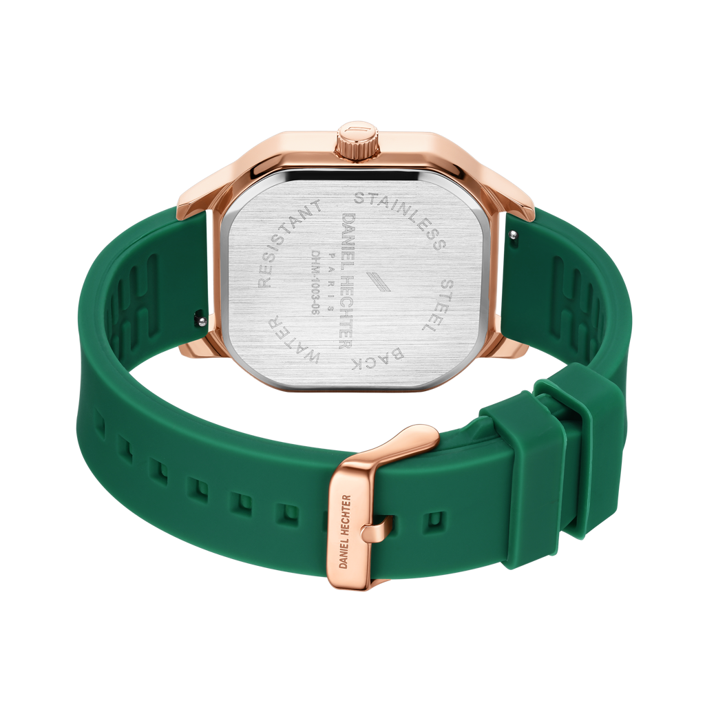 Daniel Hechter Paris Rivoli Collection Modern Analog Watch For Men With Octagon Dial And Silicon Band-Dhm1003 : DHM1003-06