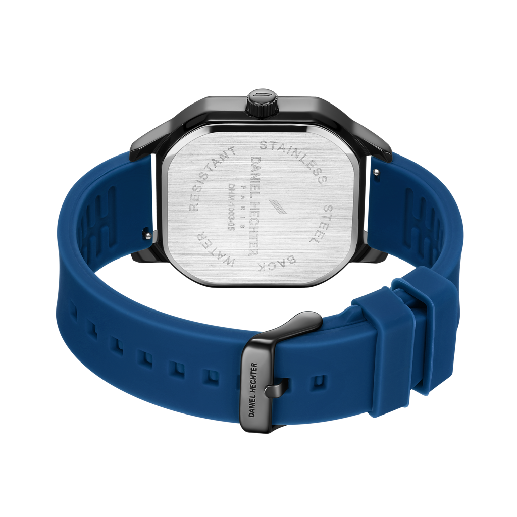 Daniel Hechter Paris Rivoli Collection Modern Analog Watch For Men With Octagon Dial And Silicon Band-Dhm1003 : DHM1003-05