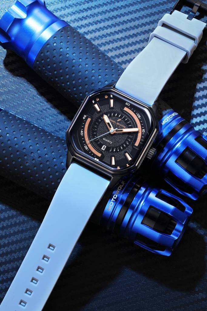 Daniel Hechter Paris Rivoli Collection Modern Analog Watch For Men With Octagon Dial And Silicon Band-Dhm1003 : DHM1003-04