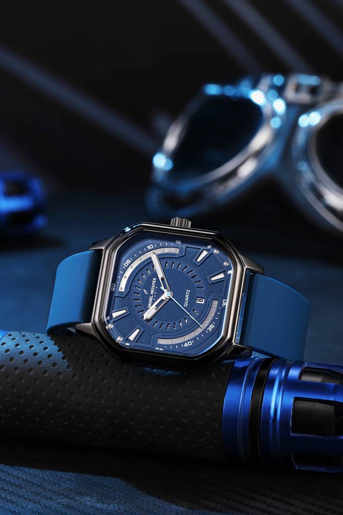 Daniel Hechter Paris Rivoli Collection Modern Analog Watch For Men With Octagon Dial And Silicon Band-Dhm1003 : DHM1003-05