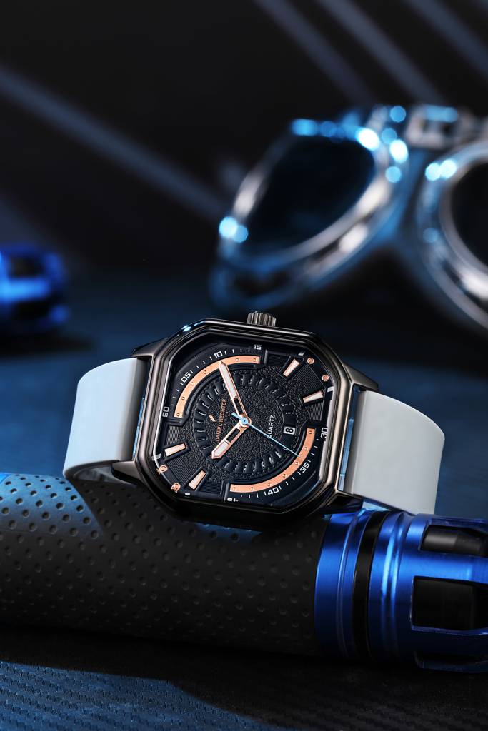 Daniel Hechter Paris Rivoli Collection Modern Analog Watch For Men With Octagon Dial And Silicon Band-Dhm1003 : DHM1003-04