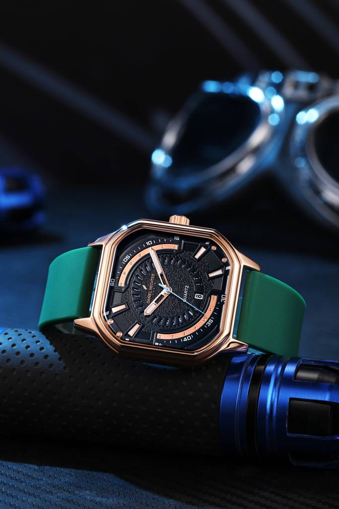 Daniel Hechter Paris Rivoli Collection Modern Analog Watch For Men With Octagon Dial And Silicon Band-Dhm1003 : DHM1003-06