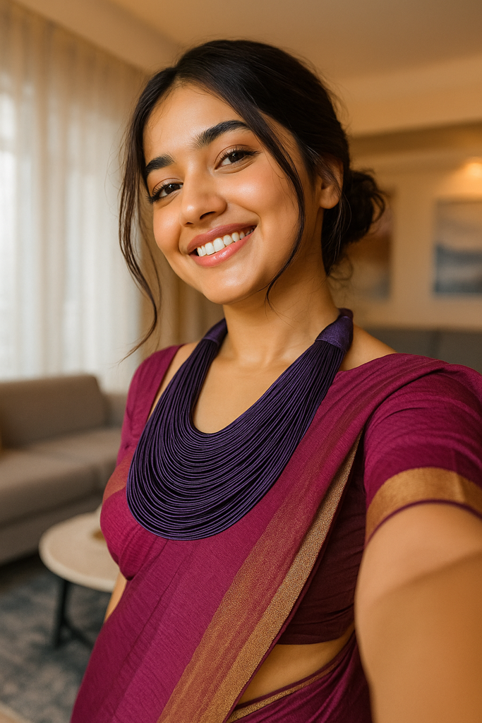 Violet Handmade Silk Threads Multi-Layer Statement African Choker Necklace : ALT-JEW-RWT-185