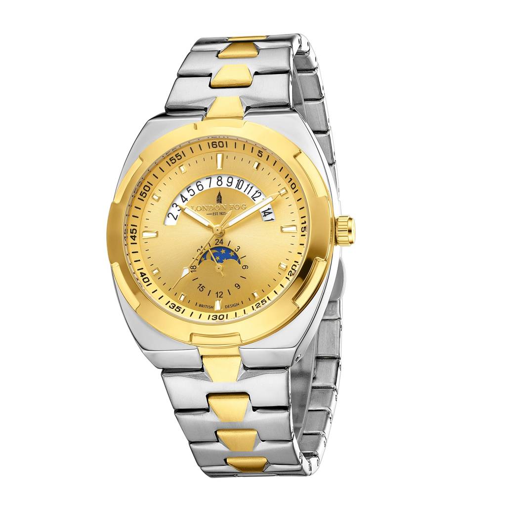 Camden Collection Analog Quartz Watch For Men With Round Dial, Retrograde Date Display, 24-Hour Day-Night Indica : LFM10021-22