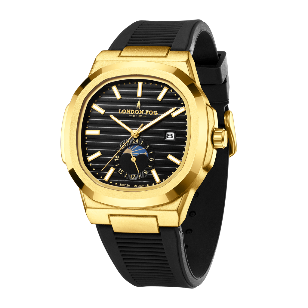 Greenwich Collection Analog Quartz Watch For Men With Textured Cushion-Shaped Dial, Date Display, 24-Hour Day-Ni : LFM10018-02