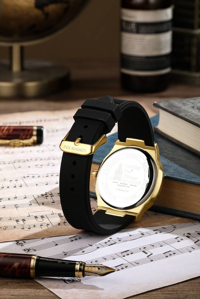 Greenwich Collection Analog Quartz Watch For Men With Textured Cushion-Shaped Dial, Date Display, 24-Hour Day-Ni : LFM10018-02