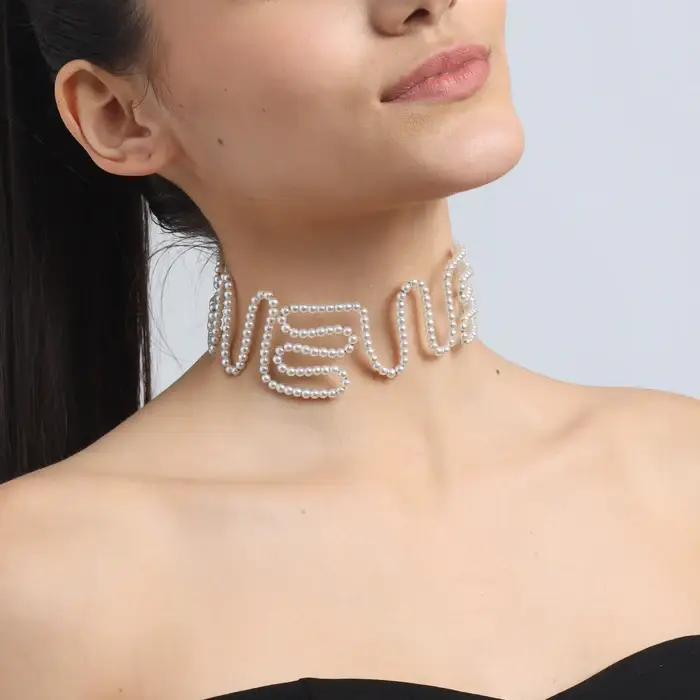 Tfc Fende Abstract Pearl Choker Necklace : 20317