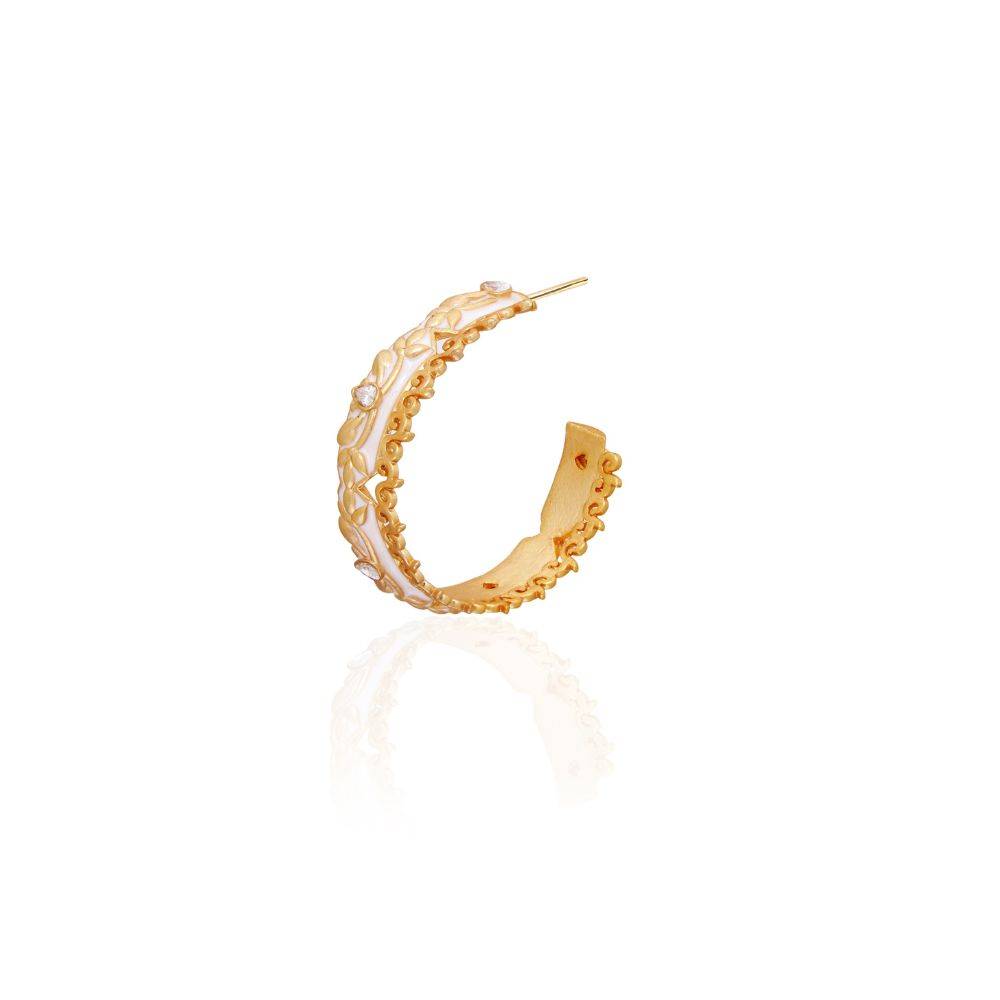 Enamel & Filigree Hoop Earrings