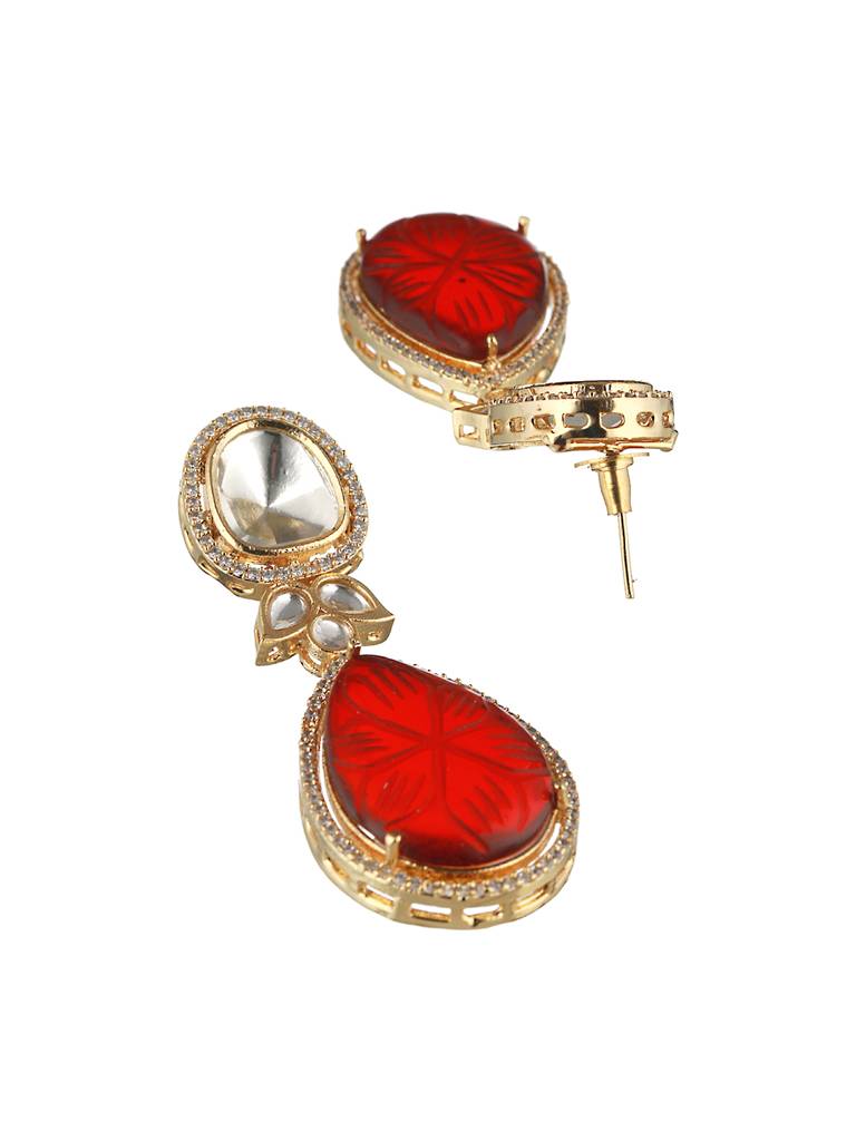 Victorian Ruby  Dual Tone Uncut Polki Kundan Jewellery  Set : SJNK2065