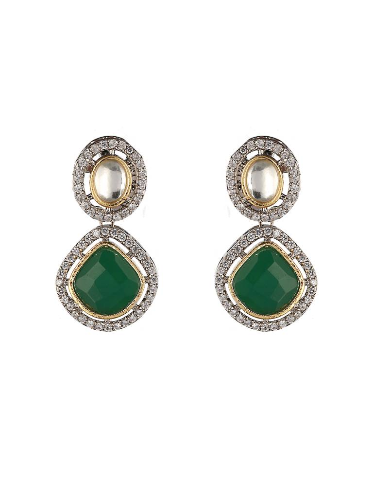 Multi Colored Victorian Dual Tone  Stone Studded Jewellery Set : SJNK2068