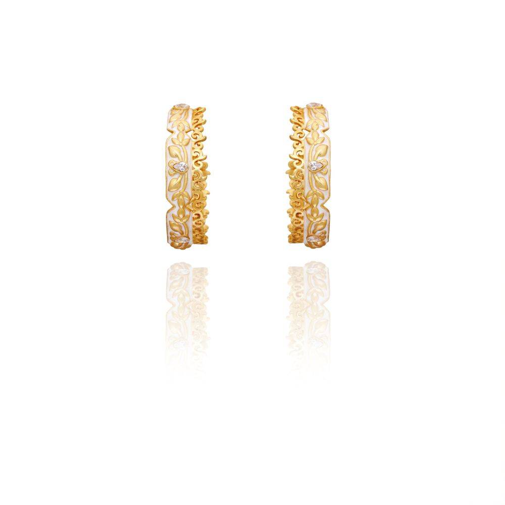 Enamel & Filigree Hoop Earrings
