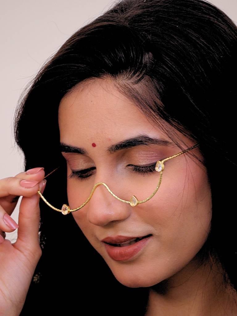 Aamaira Silver Plated Brass Facelets Handmade For Women : FC04