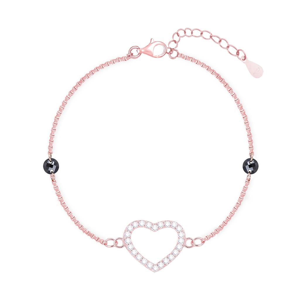 Charm Heart Bracelet In Rose Gold Color : EULB459