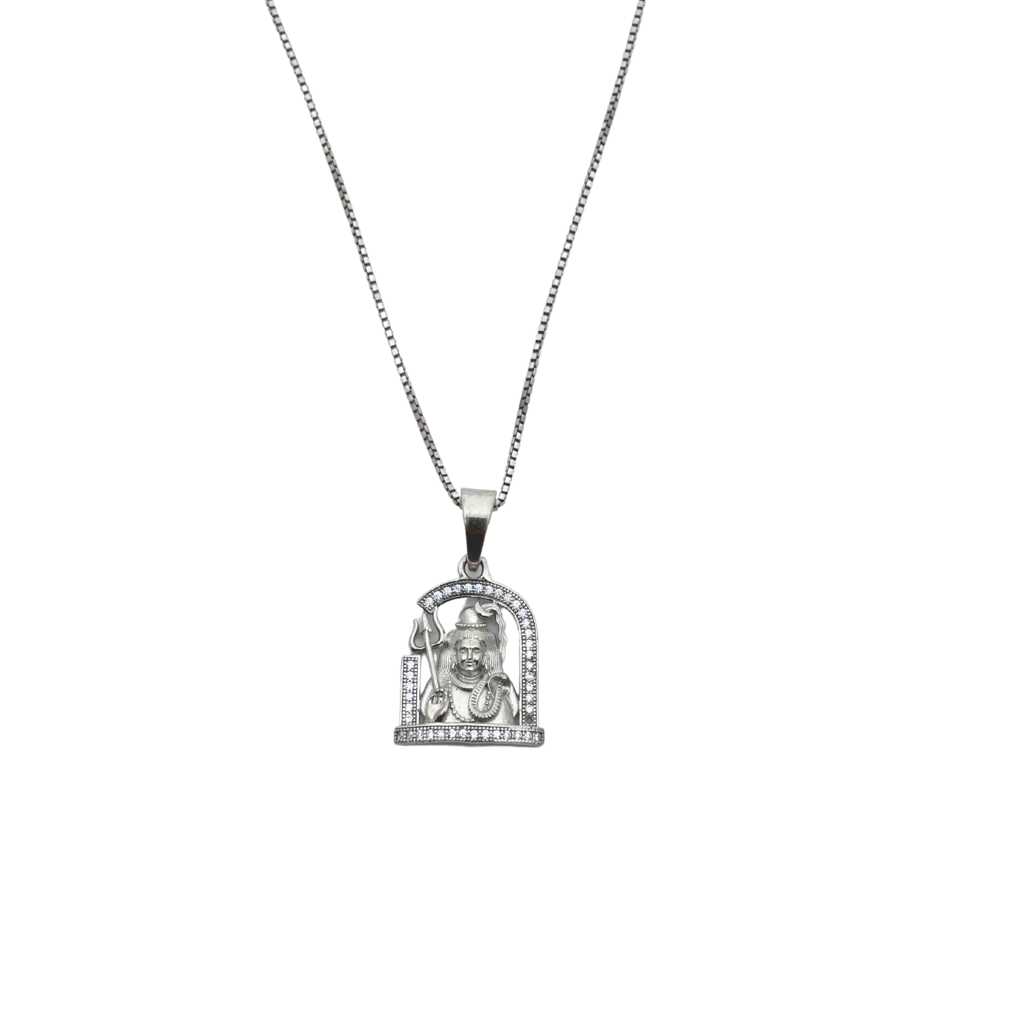 Silver Shiv Ji Pendant With Chain : SS037