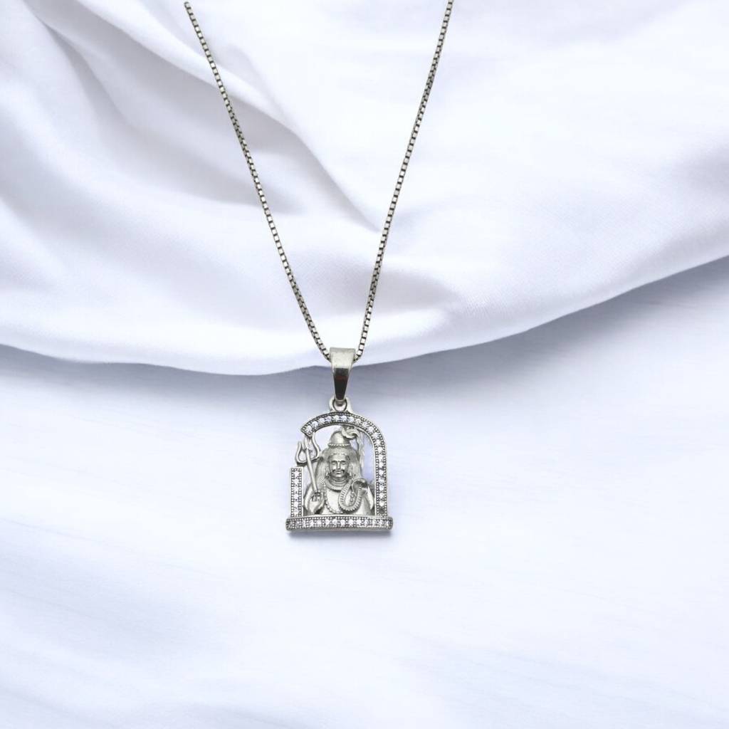 Silver Shiv Ji Pendant With Chain : SS037