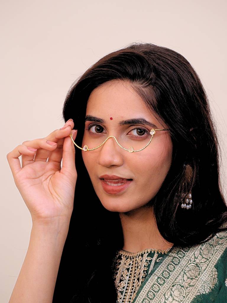 Aamaira Silver Plated Brass Facelets Handmade For Women : FC04