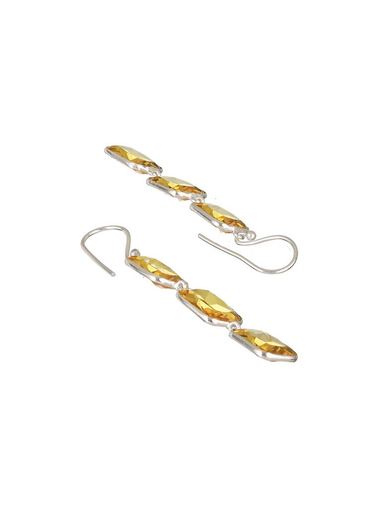 Yellow Stone Studded Drop Earrings : SJER2140
