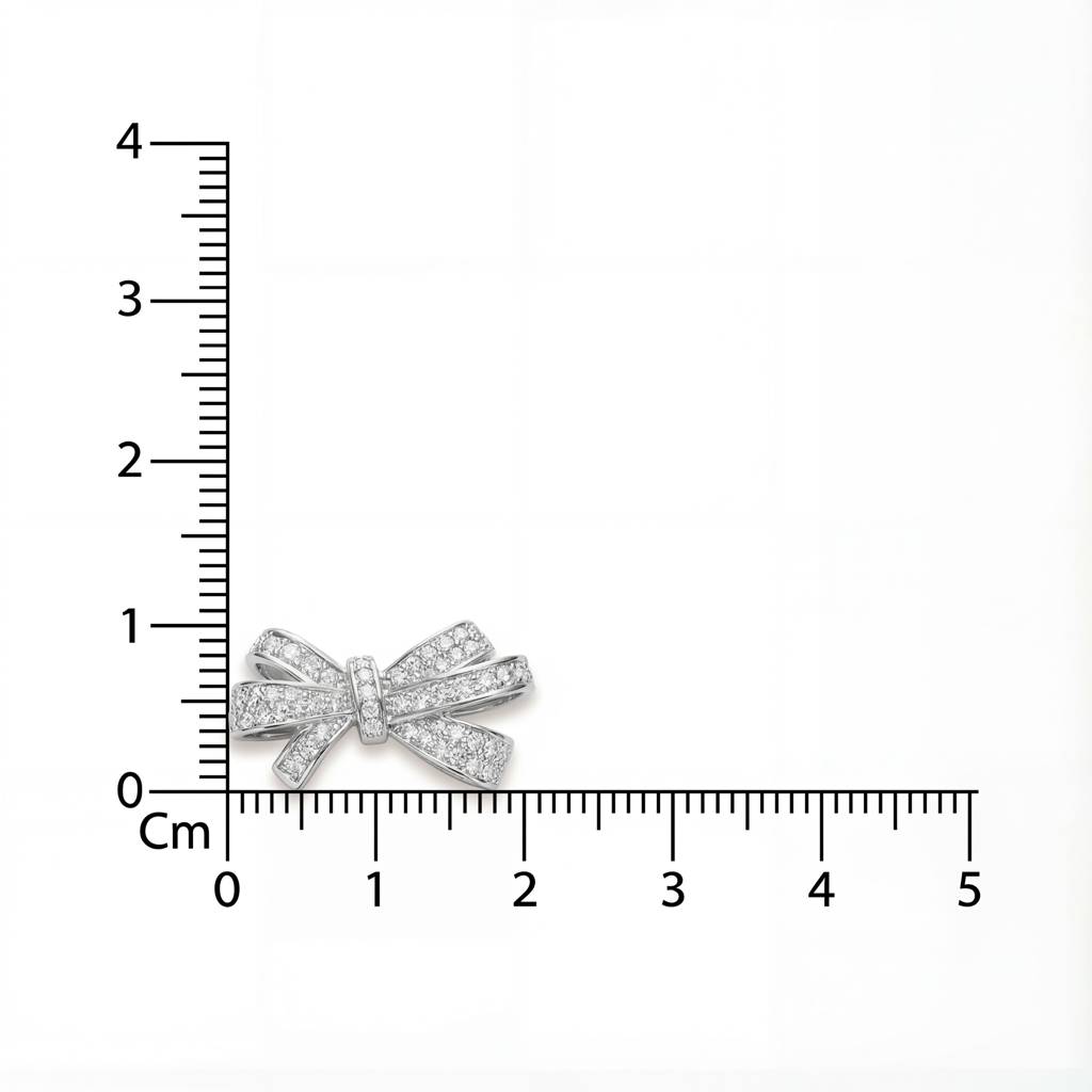 Korean Radiant Pave Bow Pearl Necklace : YUFSNL247