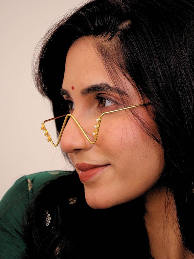Aira Brass Facelets For Women 18K Gold Plated Handmade : FC01