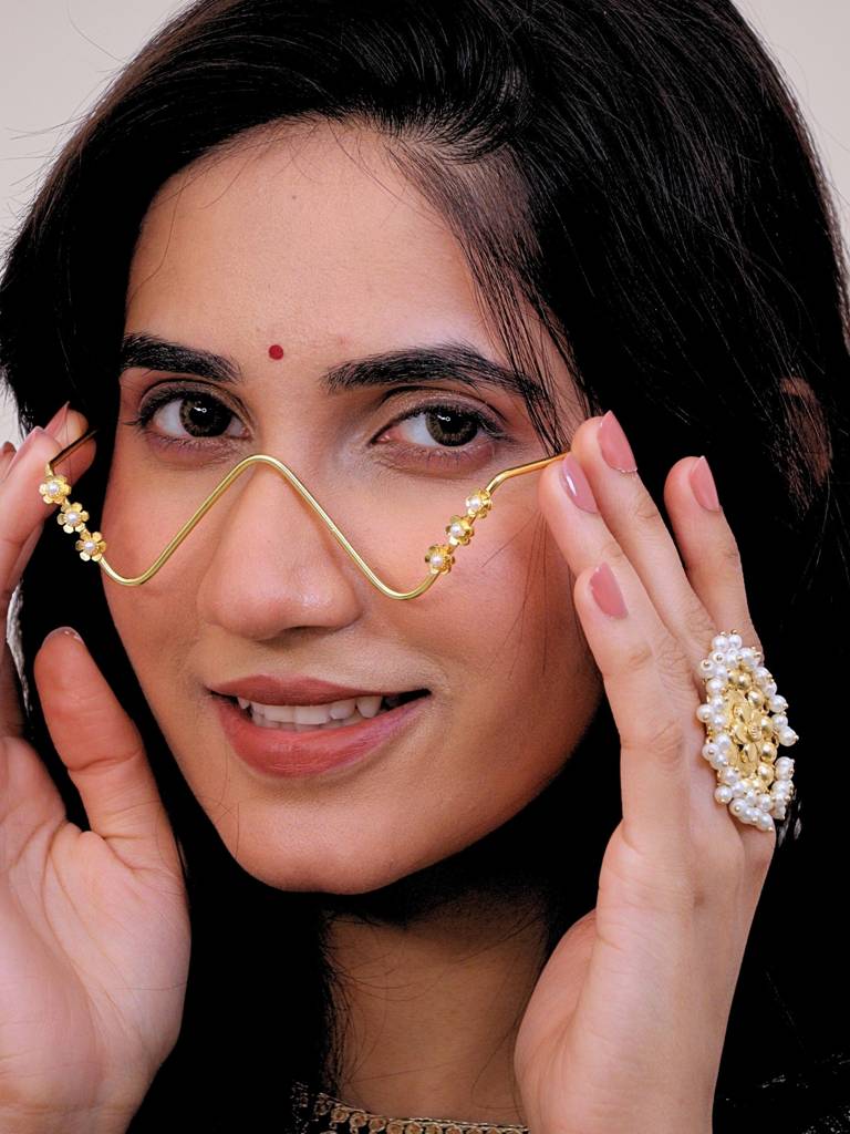 Aira Brass Facelets For Women 18K Gold Plated Handmade : FC01