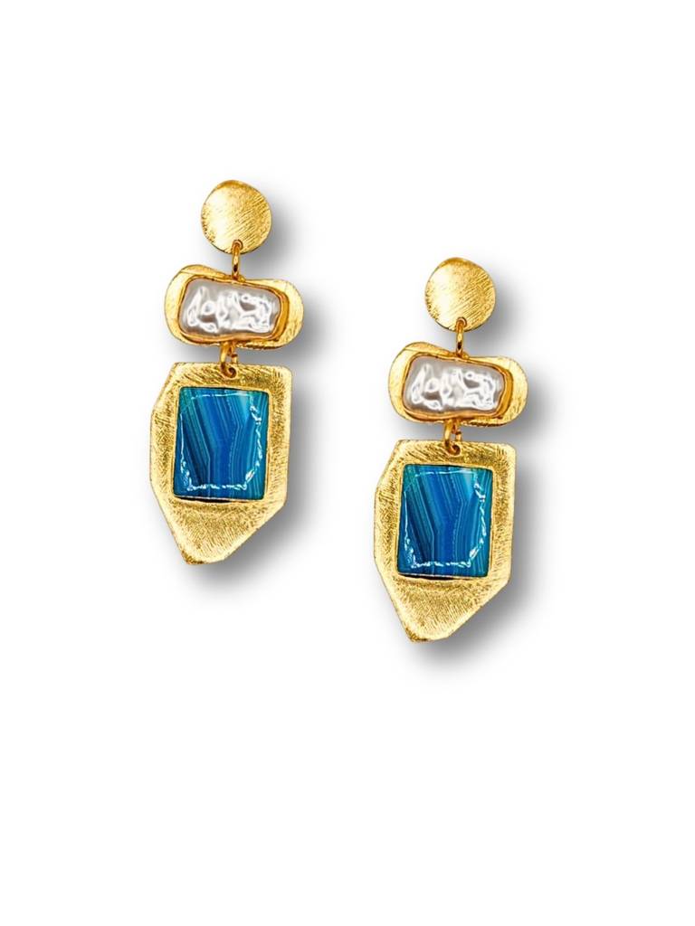 Naqqashi Brass Earrings For Women 18K Gold Plated Handmade : BJV032