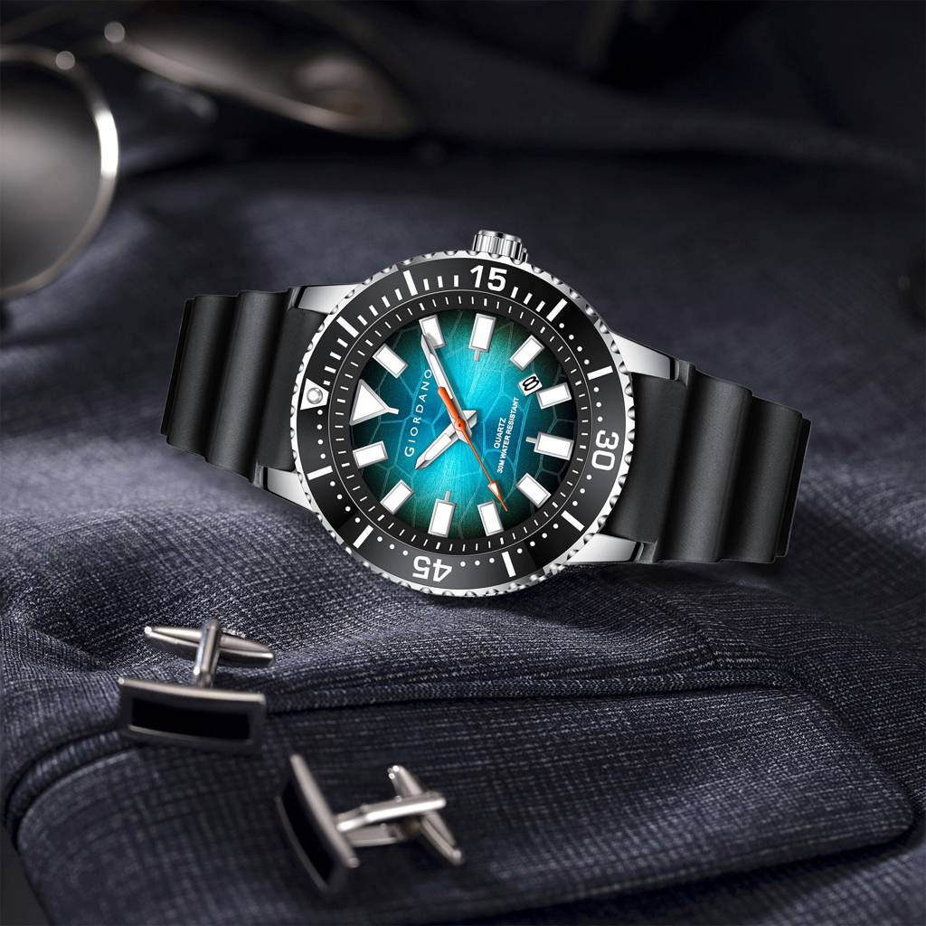 Giordano Analog Wrist Watch For Men Stylish Silicon Strap With Water Resistant 3 Hand Mechanism For Men And Boys : GZ-50103-02