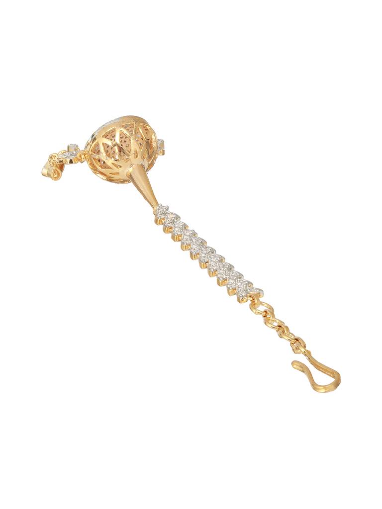 Gold Plated Cz Studded Exclusive Borla Mangtika : SJMT2208