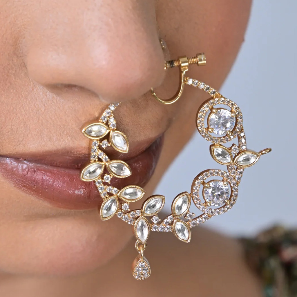 Ruhani Diamond Circle Silver Nosering : NR0009