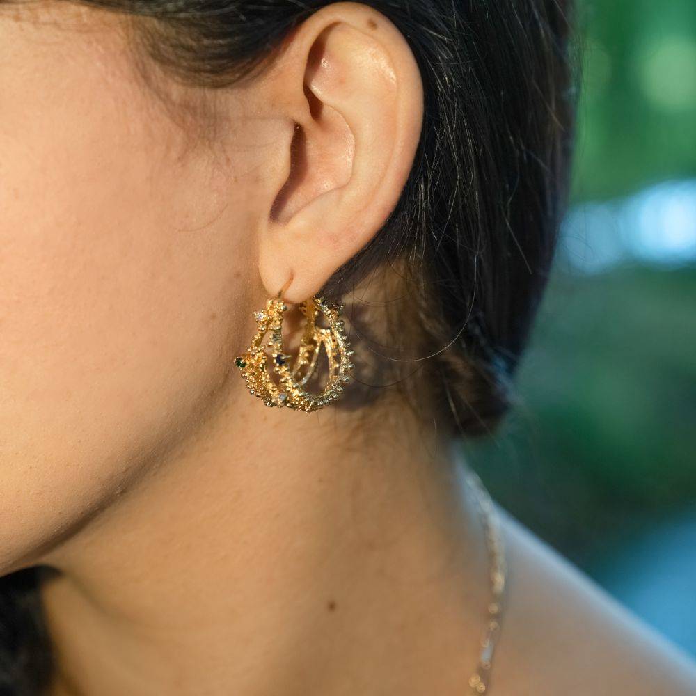 Textured Wide Hoop Earrings