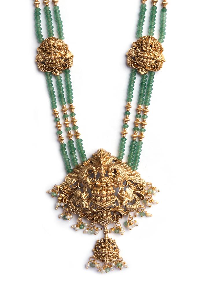 Traditional Goddess Green Haram Set : PA16