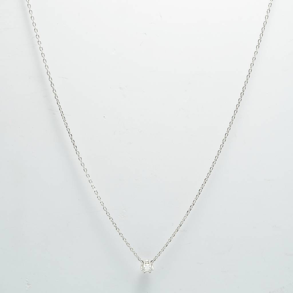 925 Sterling Silver Single Solitaire Chain Pendant |Statement Necklace : CP1012