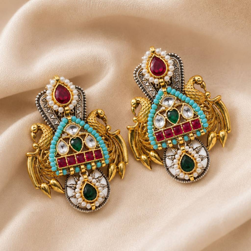 Meher Pachi Kundan Earrings : PAS001
