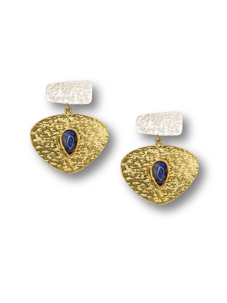 Kanak Dual Tone Brass Earrings For Women 18K Gold Plated Handmade : BJV058