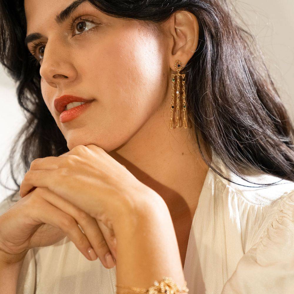 Textured Flow Long Earrings