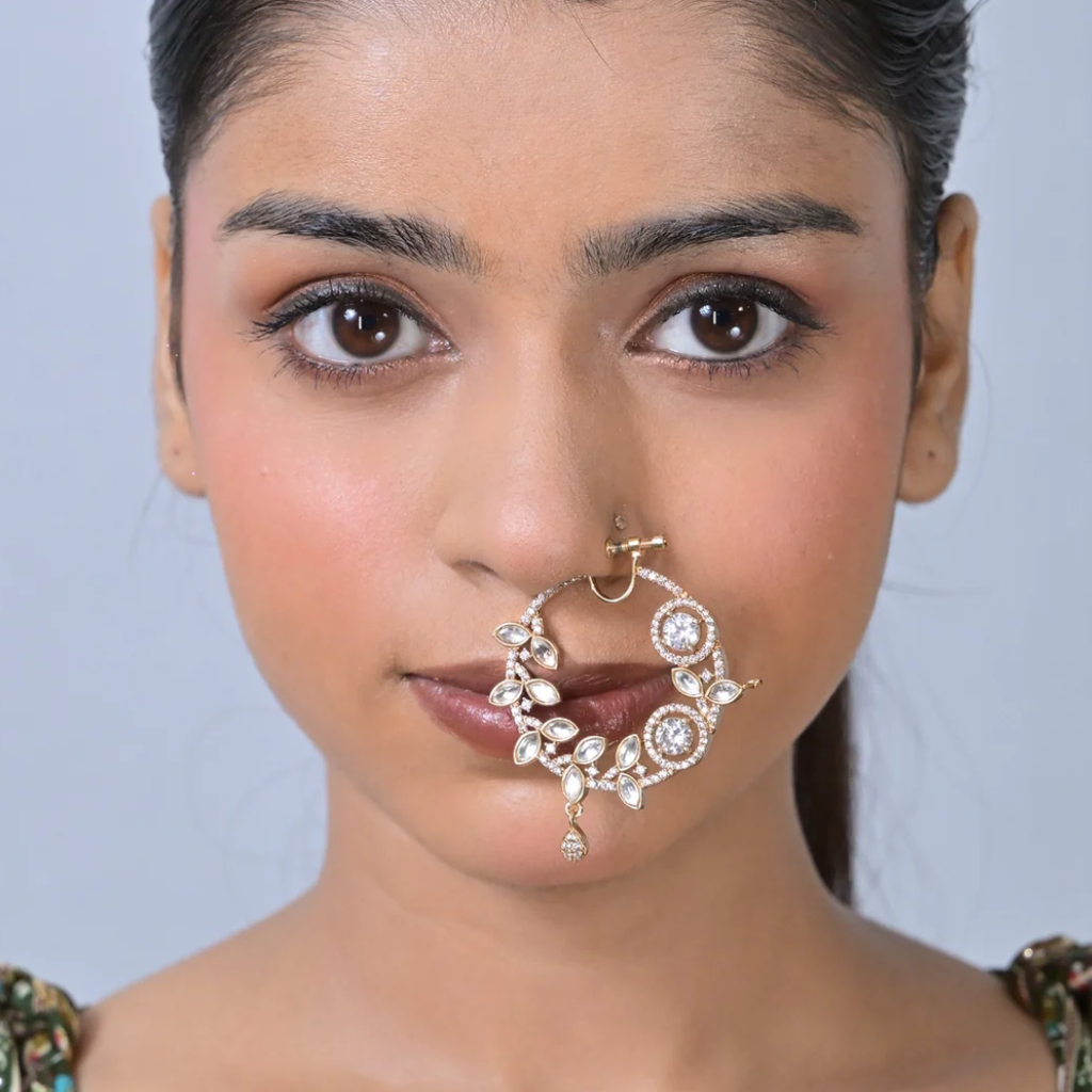 Ruhani Diamond Circle Silver Nosering : NR0009