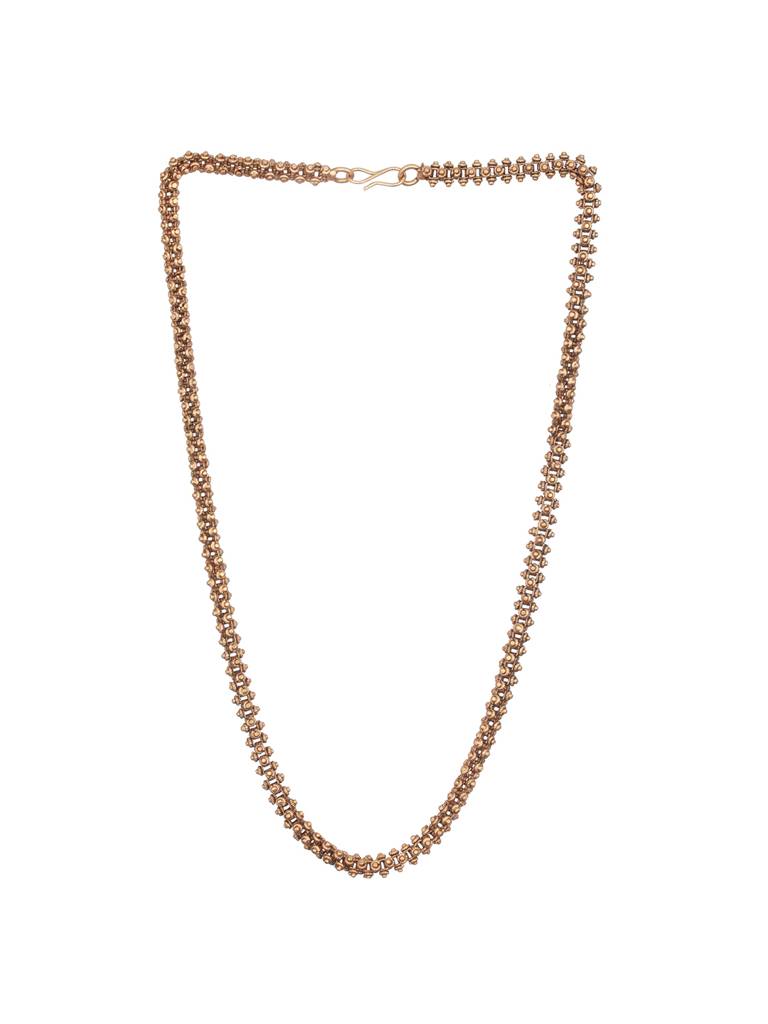 Antique Gold Plated Ball Design 18 Inch Dailywear  Necklace  Chain : SJNK2352