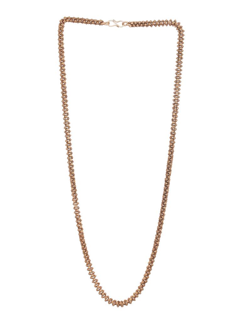 Gold Plated Ball Design 24 Inch  Thick Dailywear Long Necklace  Chain : SJNK2353