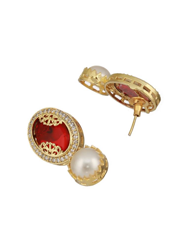 Gold Plated Nav Ratan Kundan & Pearl Beaded Statement Choker Jewellery Set : SJNK2376